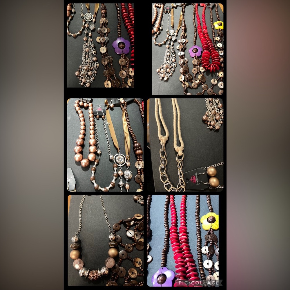 Set of 10 Paparazzi necklace and earring sets.